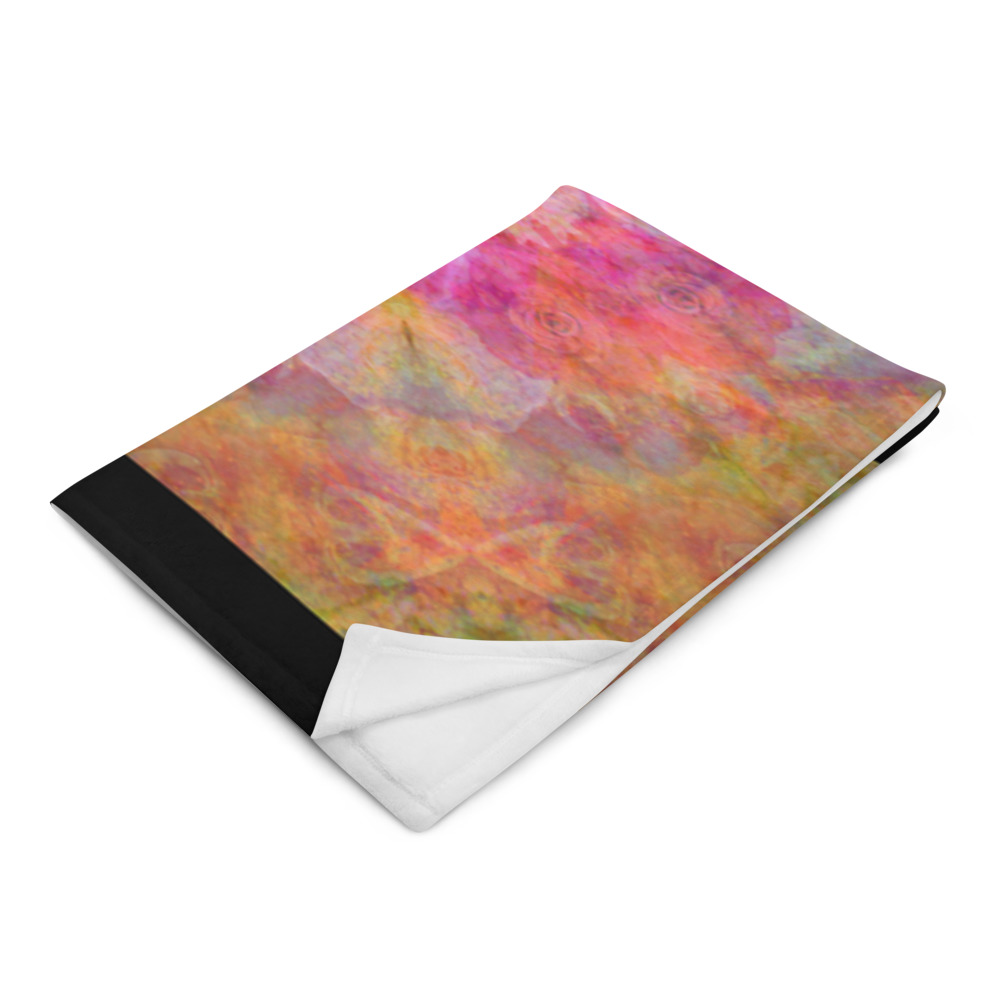 Roses Peonies Flowers mandala throw blanket